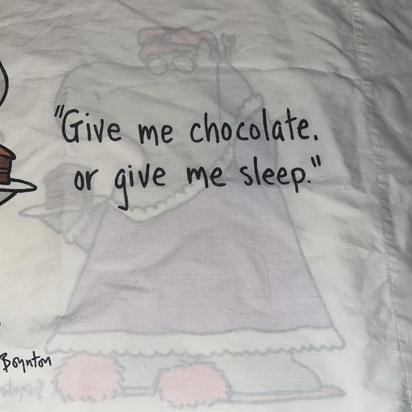 VTG Boynton doublesided pillowcase Martex Give Me Chocolate or give me sleep Hip - Picture 5 of 8